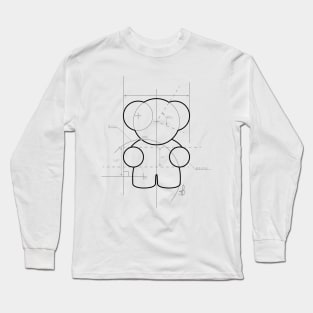 Black Line Blueprint Long Sleeve T-Shirt